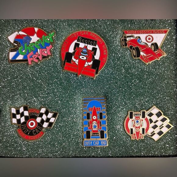 1991 TARGET INDY CAR Racing Team 6 Pin Set -Cheever Fever,Scotch, - Picture 1 of 7